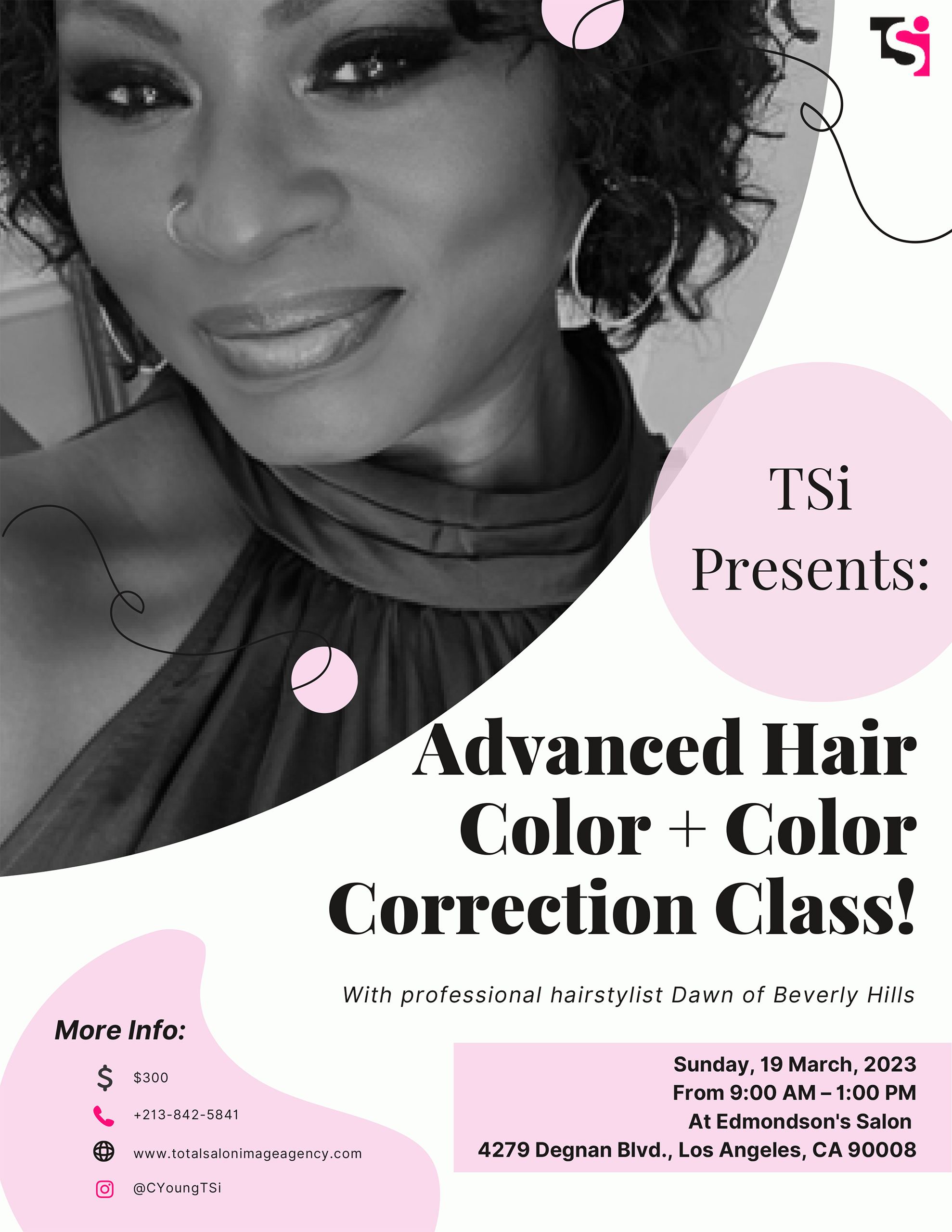 Peach Pink Elegant professional Make Up Class Promotion Flyer Po